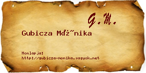 Gubicza Mónika névjegykártya